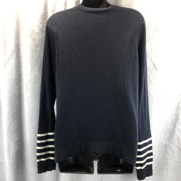 Gap Womens Sz L Navy Blue and White Long Sleeve Sequined Cardigan Button up Swea - Picture 8 of 14